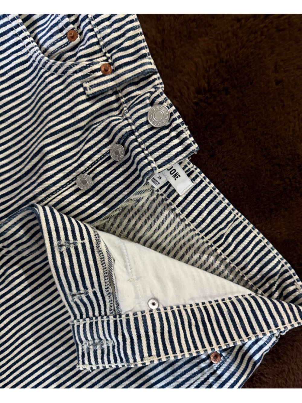 Re/Done Hickory Striped Denim Jacket